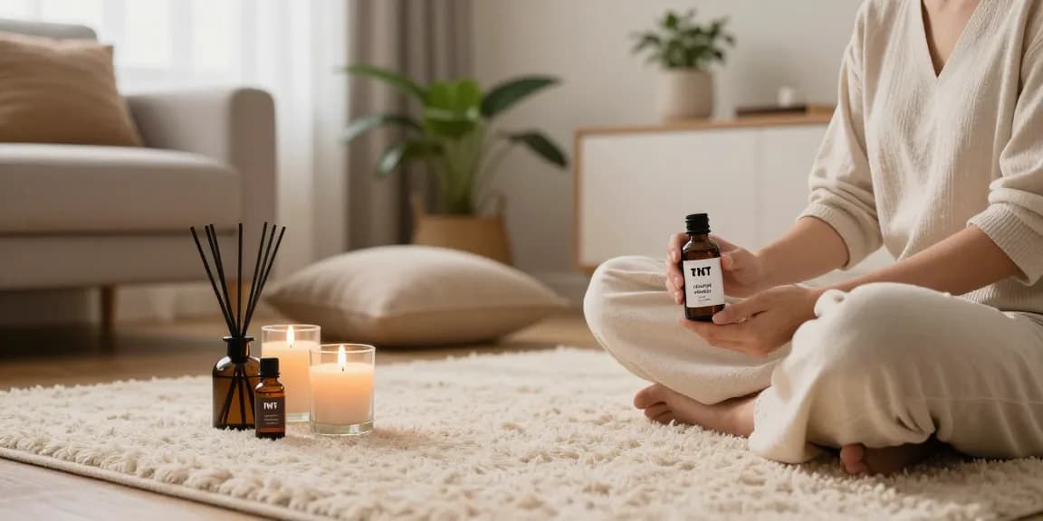 Enhance your relaxation with TNT Liquid Incense in a cozy home setting.