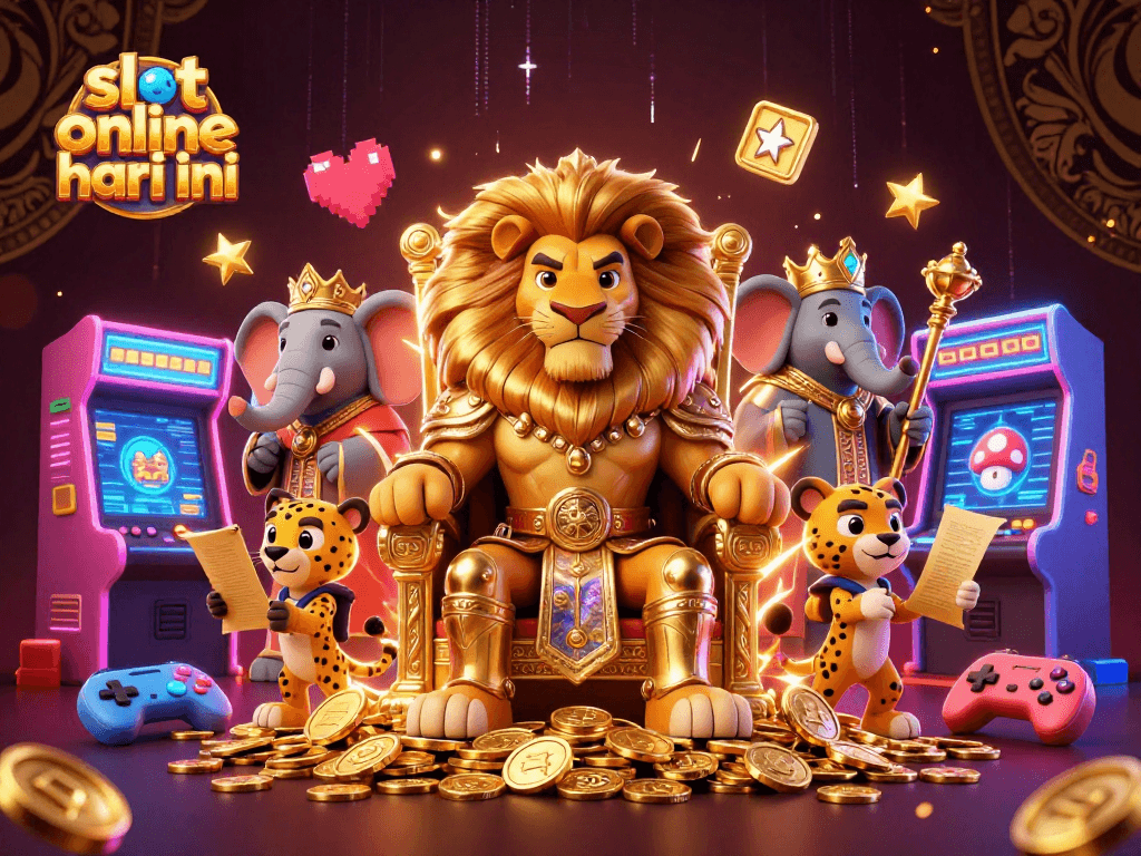Menangkan slot online hari ini dengan ilustrasi kasino yang menghibur dan penuh warna.