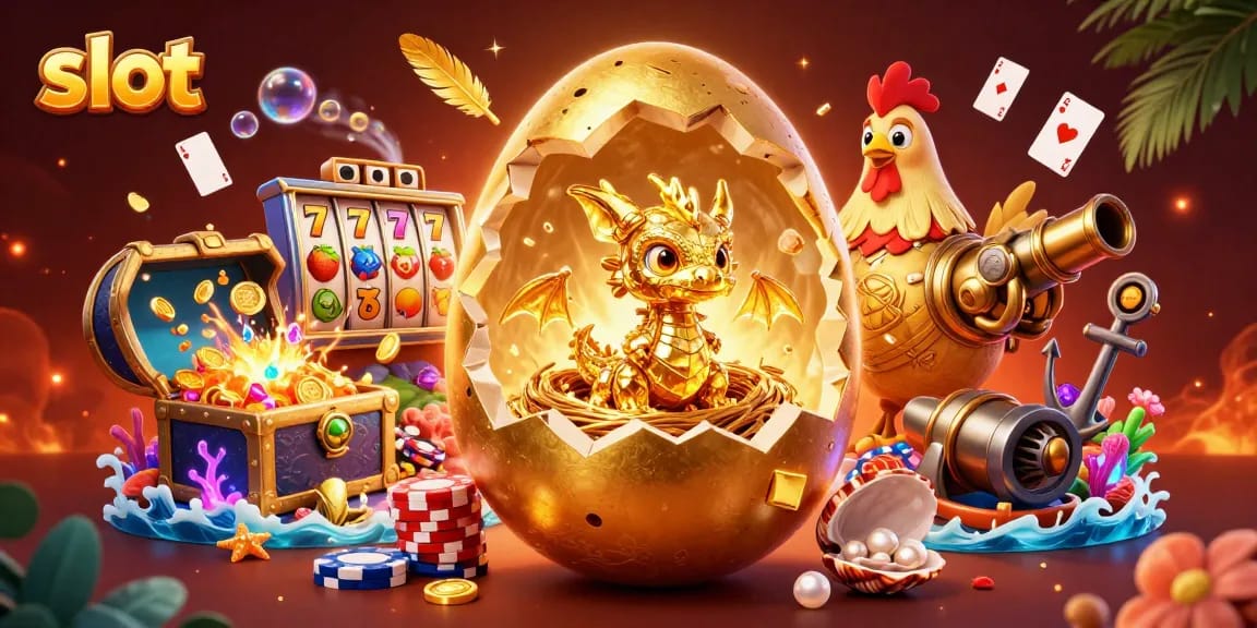 Experience a vibrant slot scene with a golden dragon and poker chips in a dazzling casino setting.
