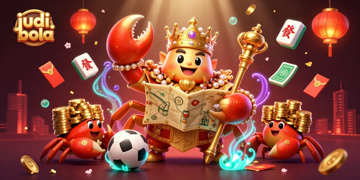Experience thrilling judi bola action with a golden crab emperor in a vibrant sports betting scene.