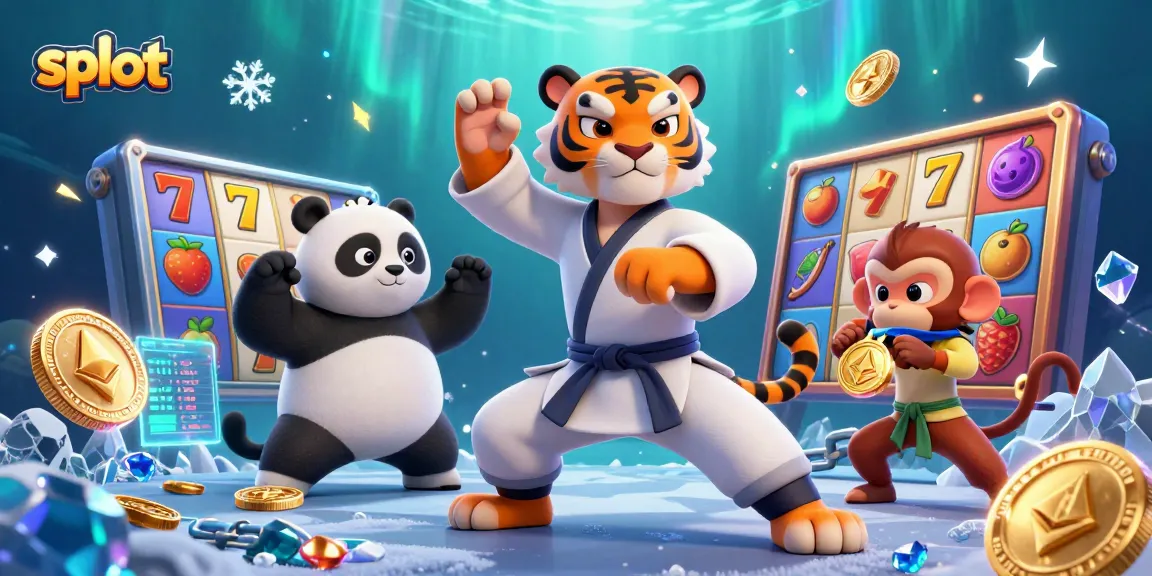 Spin thrilling slot machines in this vibrant 3D casino scene featuring captivating characters.