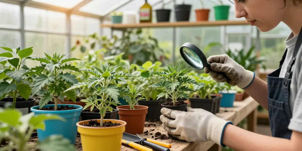 Healthy Salvia Divinorum cuttings being tended in a vibrant greenhouse.