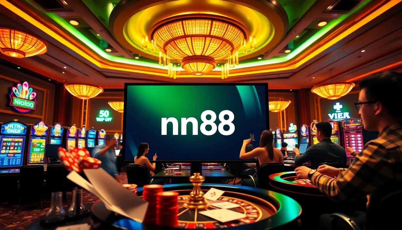 Exciting online gambling scene at nhà cái nn88 with vibrant casino elements.
