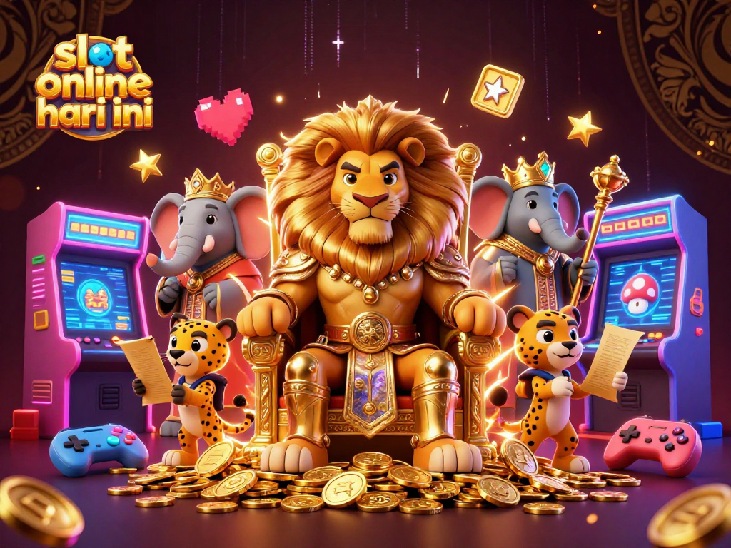 Menangkan slot online hari ini dengan ilustrasi kasino yang menghibur dan penuh warna.