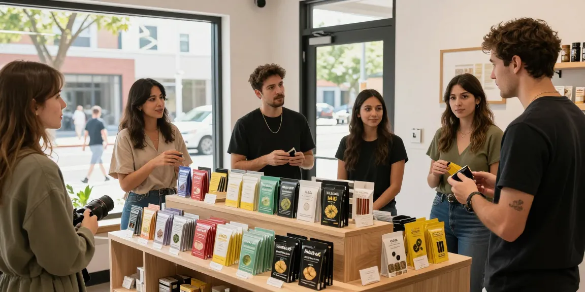 Explore premium Muha Med cannabis products in a vibrant retail setting.