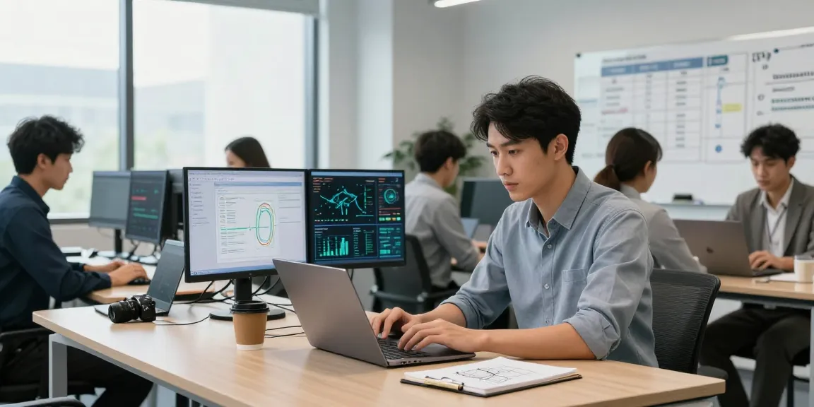 Proactive business IT support services in action with technician troubleshooting and monitoring network health.