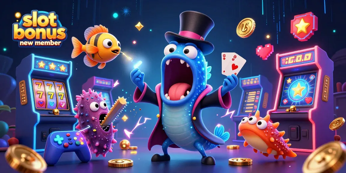 Engage with the slot bonus new member in this vibrant underwater casino scene featuring magical characters and glimmering game elements.