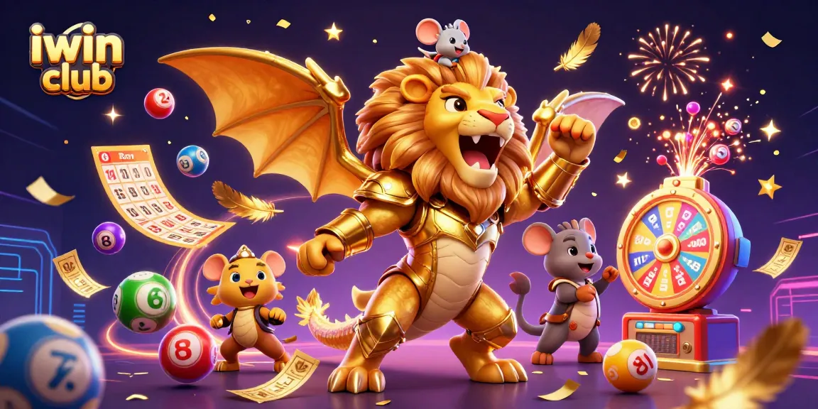 Experience thrilling wins at iwin club with a vibrant casino illustration featuring exciting game elements.
