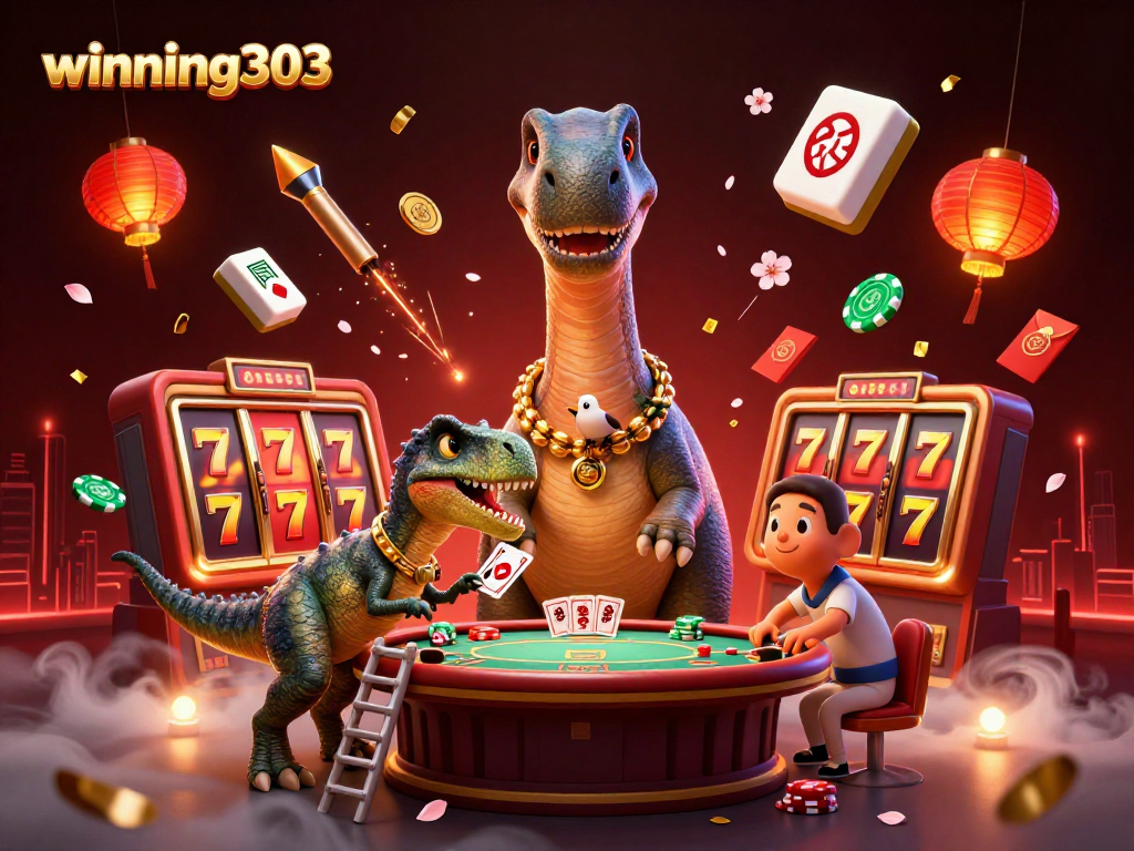 Winning303 showcases a lively casino scene with animated characters and engaging game elements.
