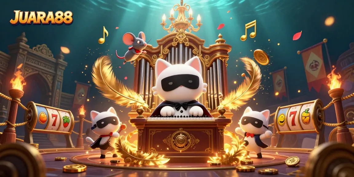 Experience JUARA88 adventure with a dramatic 3D casino scene filled with rich elements and engaging characters.