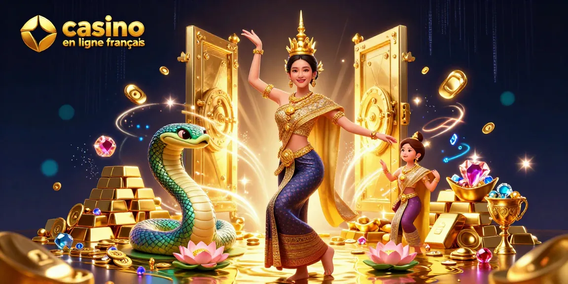 Découvrez une action de jeu vibrante avec les casinos en ligne français présentant des éléments comme de l'or et des bijoux.