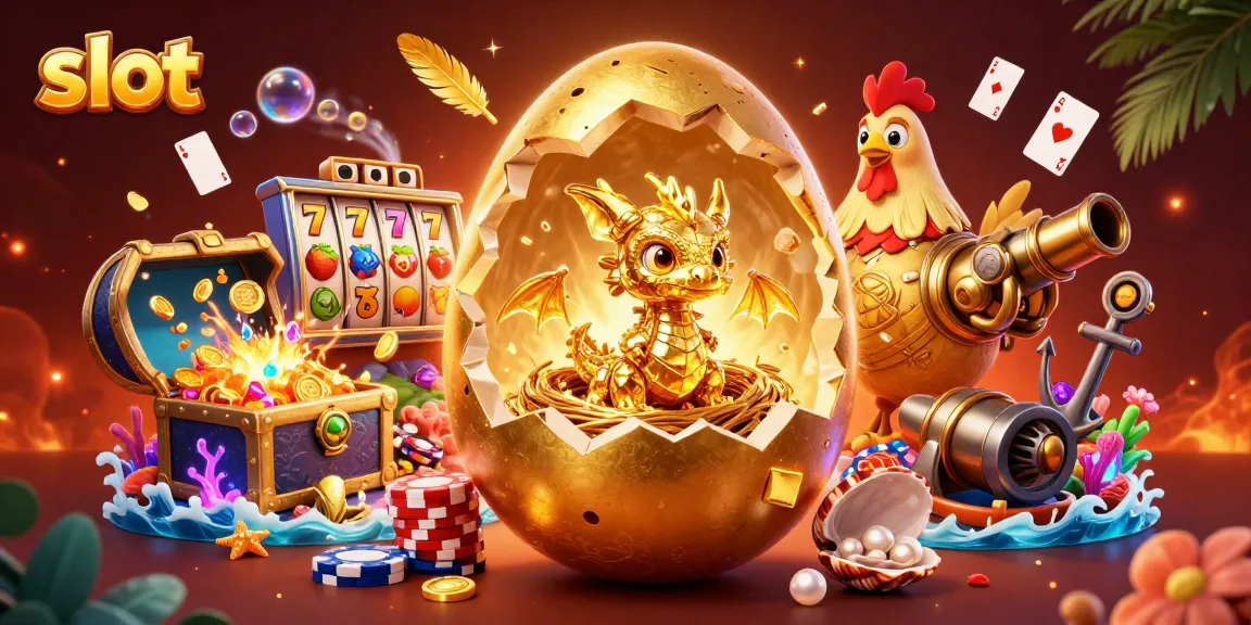 Experience a vibrant slot scene with a golden dragon and poker chips in a dazzling casino setting.