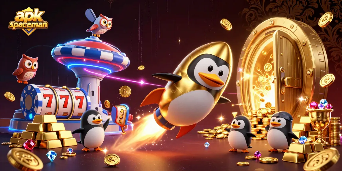 Play exciting games with apk spaceman and enjoy the thrill of slot victories in a vibrant casino scene.