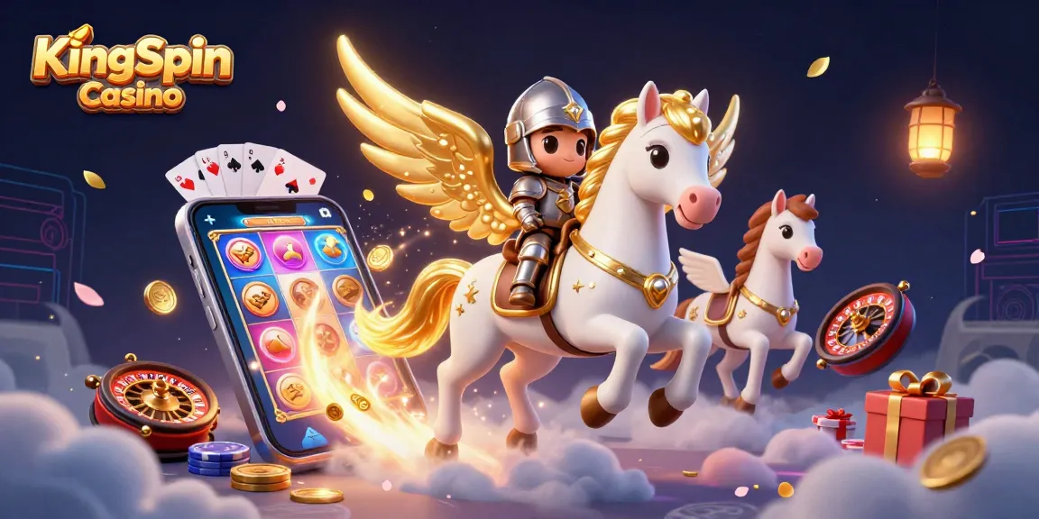 KingSpin Casino nyerőgépekkel teli világban játszó karakterek izgalmas pillanatai