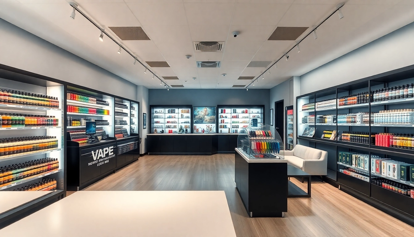 Visit a vibrant vape shop displaying a range of colorful vape products and accessories.