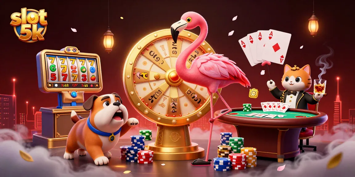 Play exciting slot 5k games with engaging characters and vibrant casino elements.
