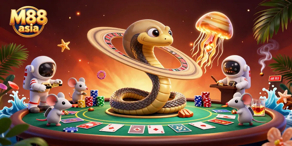 Place your bets with M88 asia as the Saturn ring snake spins the roulette wheel!