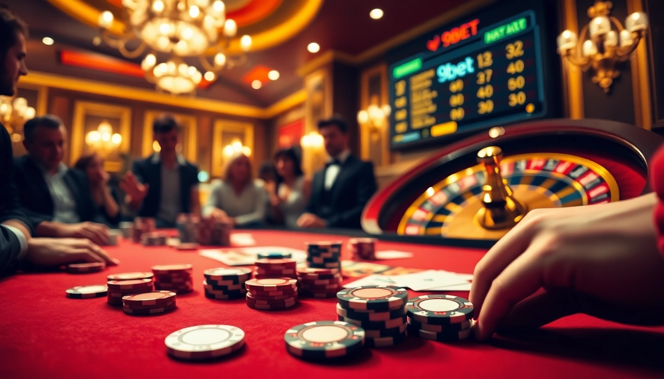 Experience gaming action at the 9bet casino with vibrant poker chips and exciting odds.