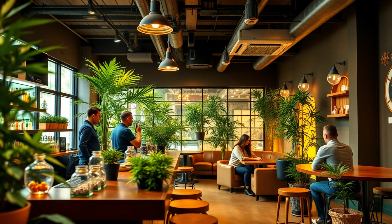 Mitglieder in einem cannabis club hamburg genießen eine entspannte Atmosphäre und anregende Gespräche.