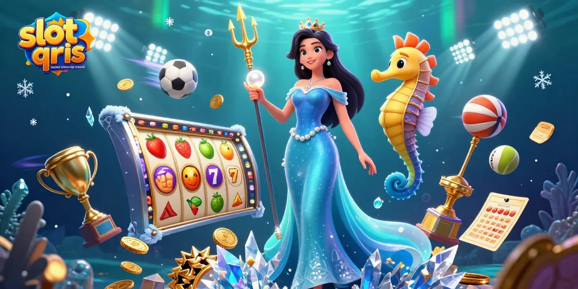 Engaging scene with slot qris bukan solusi tapi masalah concept illustrating a vibrant underwater casino with characters and game elements.