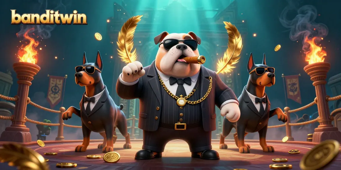 Banditwin menghadirkan suasana kasino dengan karakter bulldog mafia dan efek visual menarik.
