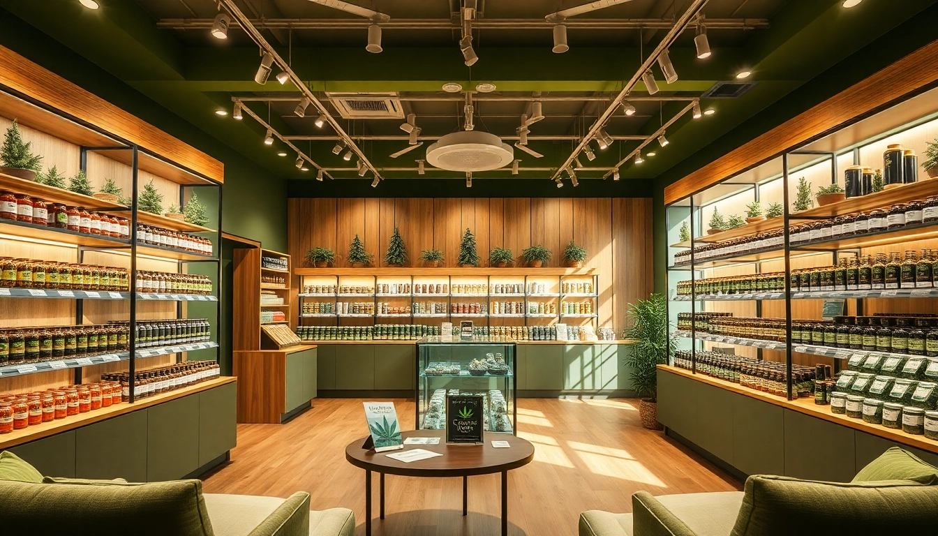 Browse the diverse selection at the Weed Store with inviting ambiance and product displays.