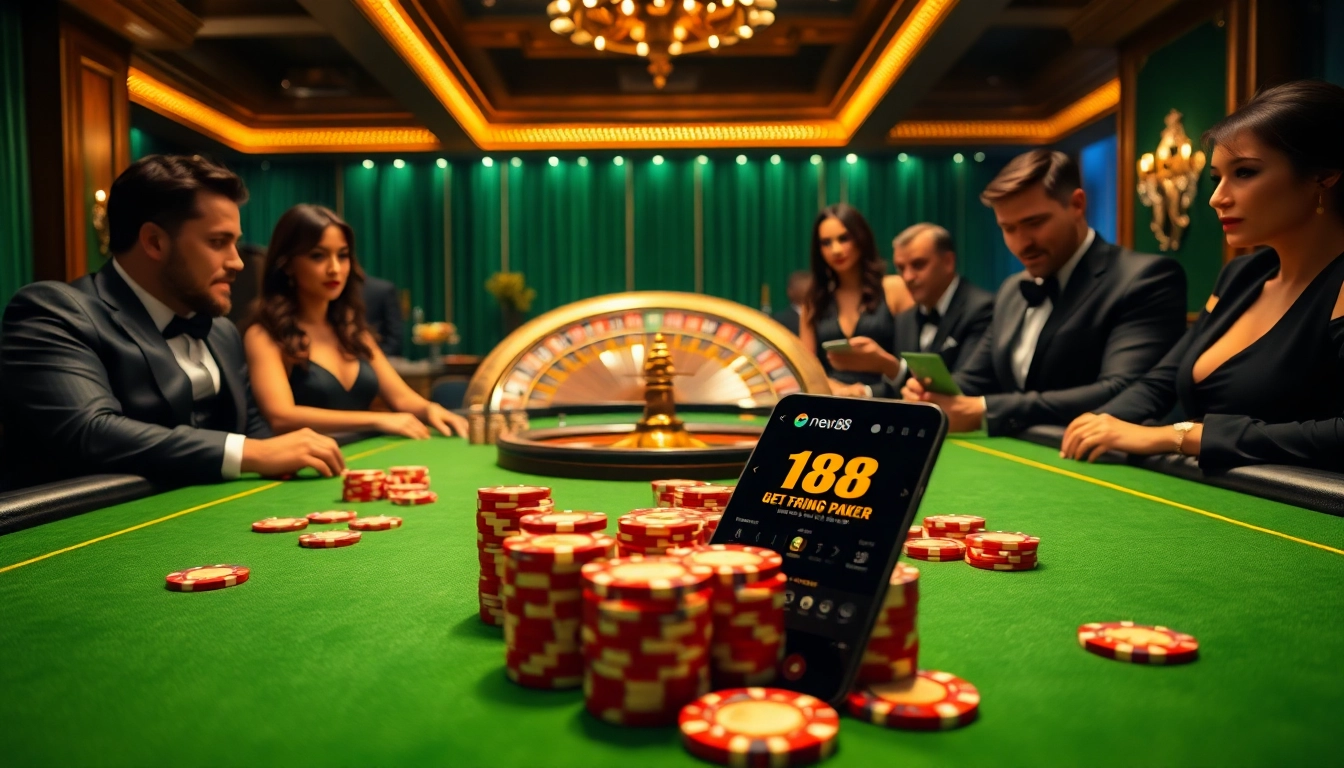 Intense players at new 88 poker table illuminated with luxury lighting.