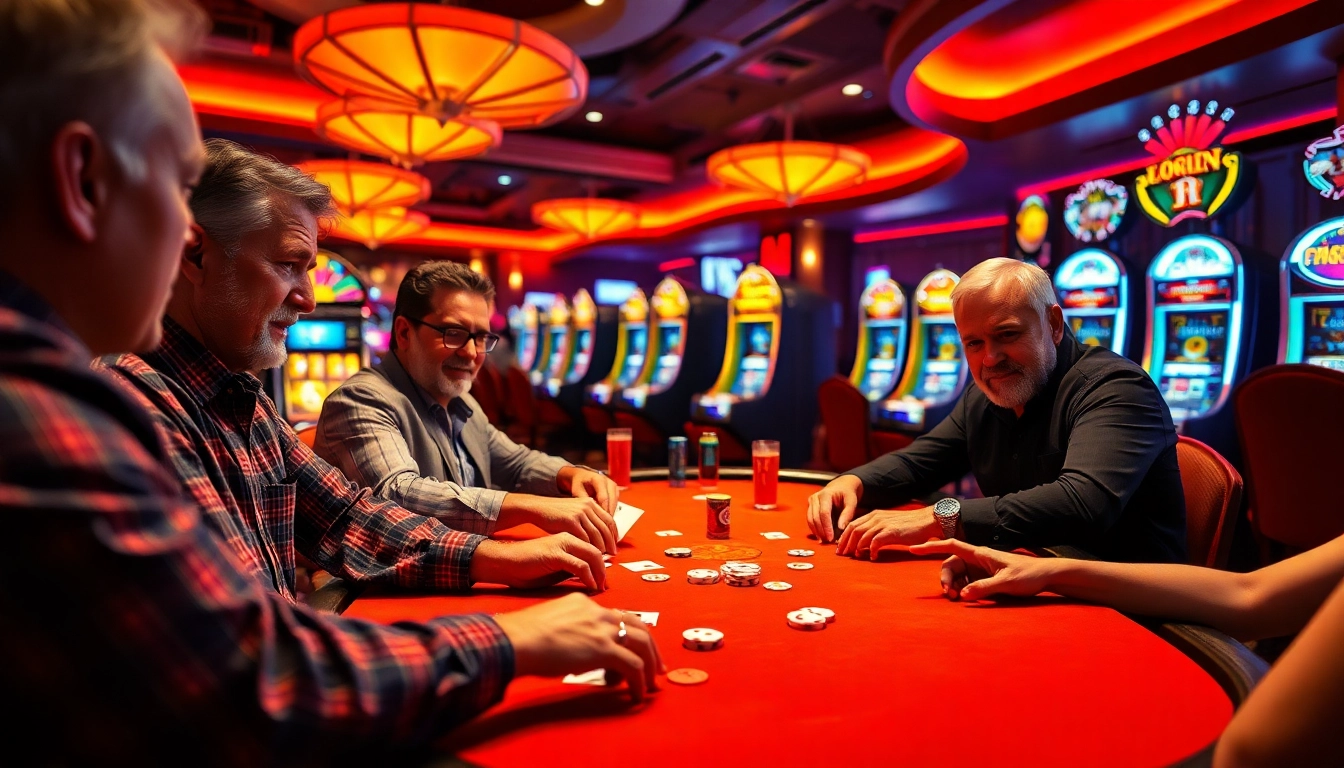 Engaging poker game scene showcasing GEEK THC's thrilling casino atmosphere with vibrant players.