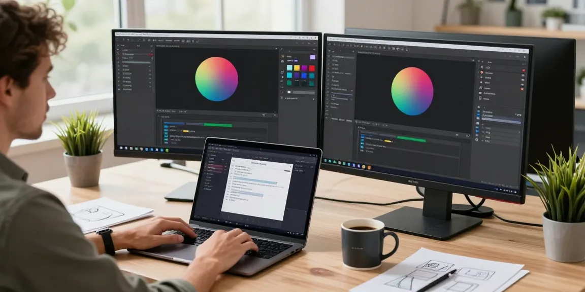 Efficient screenshot tool download process on modern tech workspace with Snipaste interface displayed on multiple monitors.