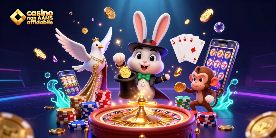 Catturare monete d'oro con un coniglio mago evidenzia il mondo dei casinò non AAMS affidabili, pieno di divertimento ed emozione.