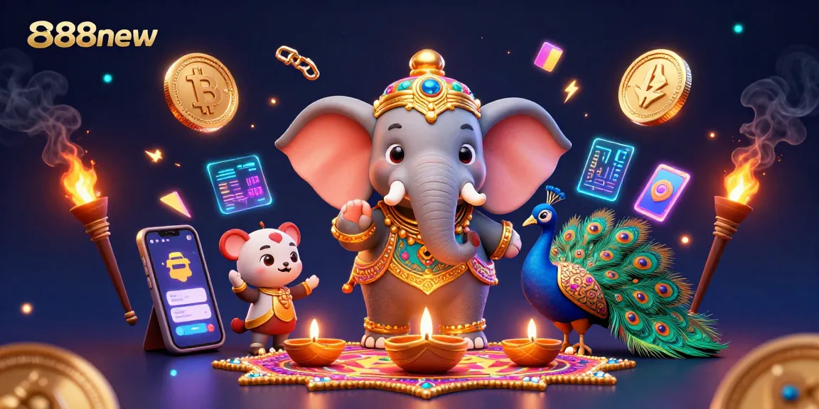 Play exciting games at 888new with vibrant 3D illustrations showcasing engaging casino elements and character interactions.