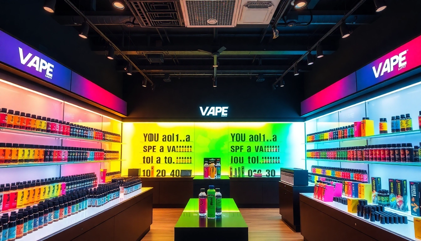 U Vape Wholesale Supplier displays a range of premium vaping products in an inviting store interior.
