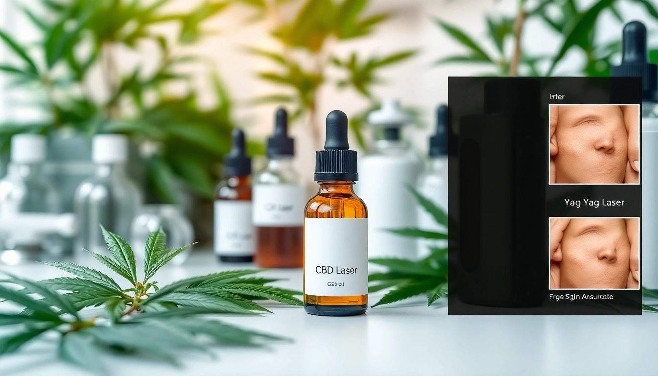 Yag laser before and after showcasing natural CBD oil and quality wellness products.