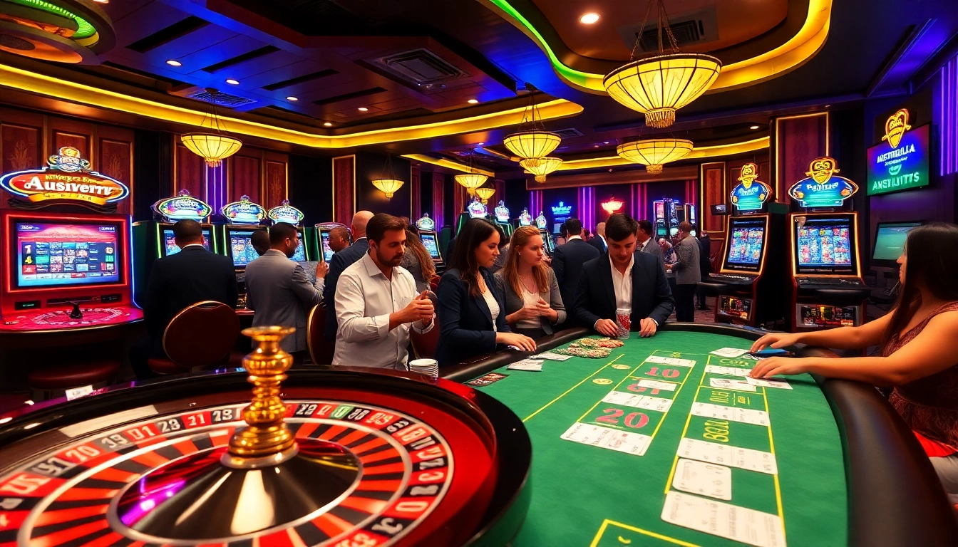 A lively casino scene featuring diverse players at the roulette table, reflecting the expertise of an australia migration agent.