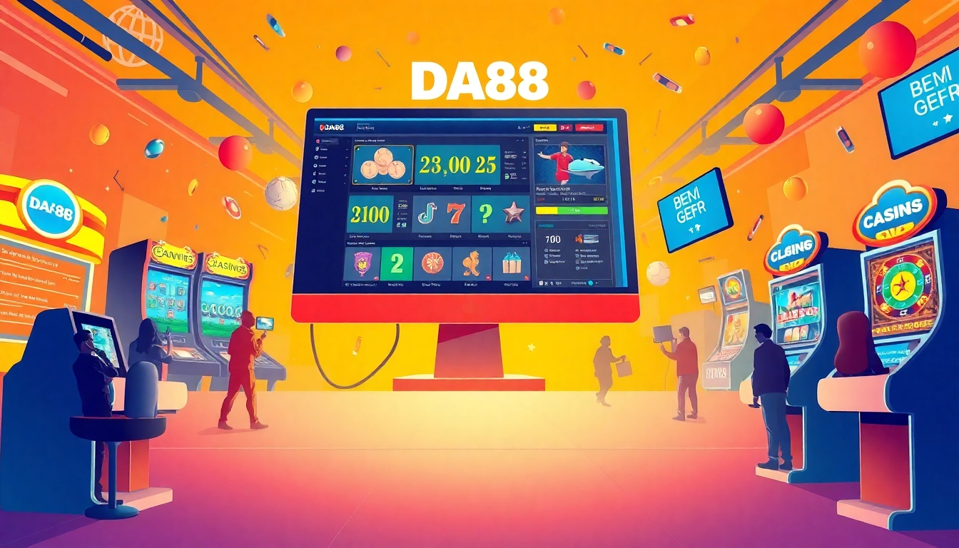 Engaging visual of DA88 gaming platform showcasing online casino and slot features.