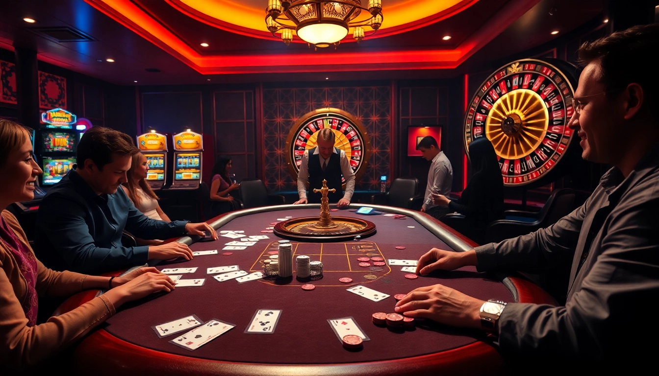 S8 players engaging at a high-stakes poker table in a luxurious casino atmosphere.