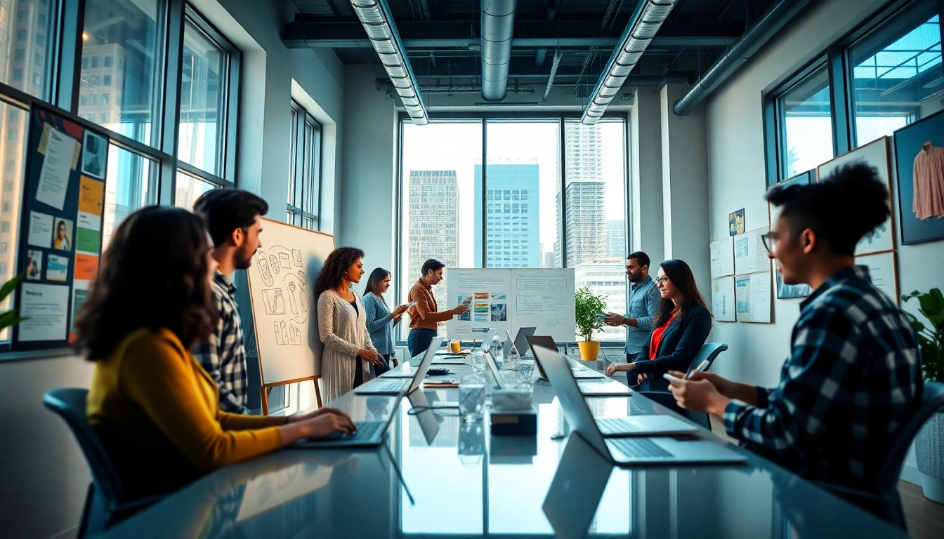 Custom website design NYC team collaborating in a modern office.