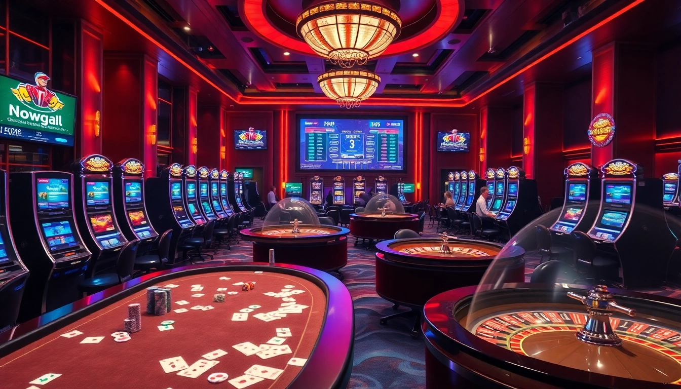 Engaging gamblers at a luxurious casino while using Nowgoal for live betting insights.