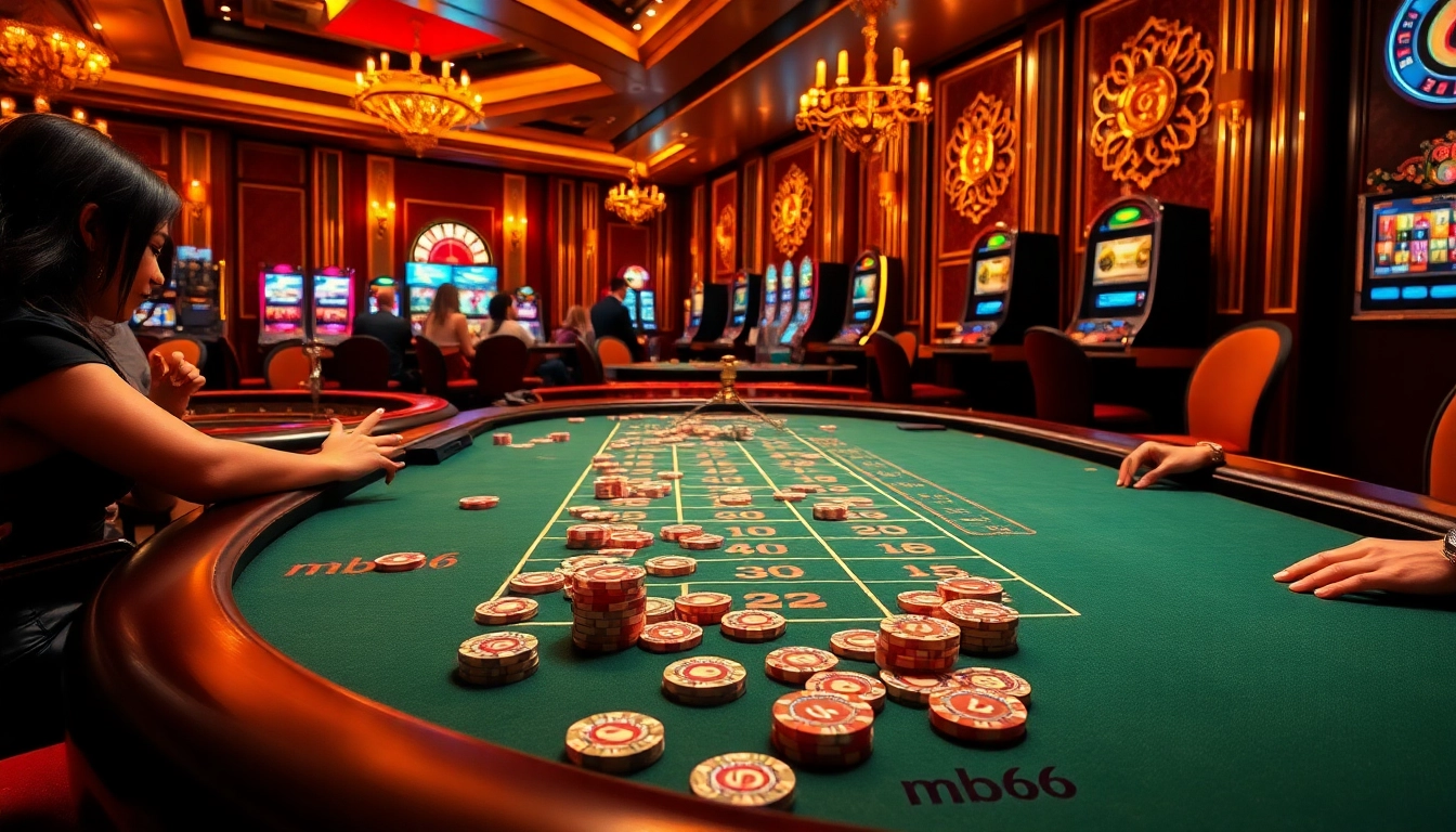 Exciting casino experience at mb66 with vibrant poker action and luxurious décor.